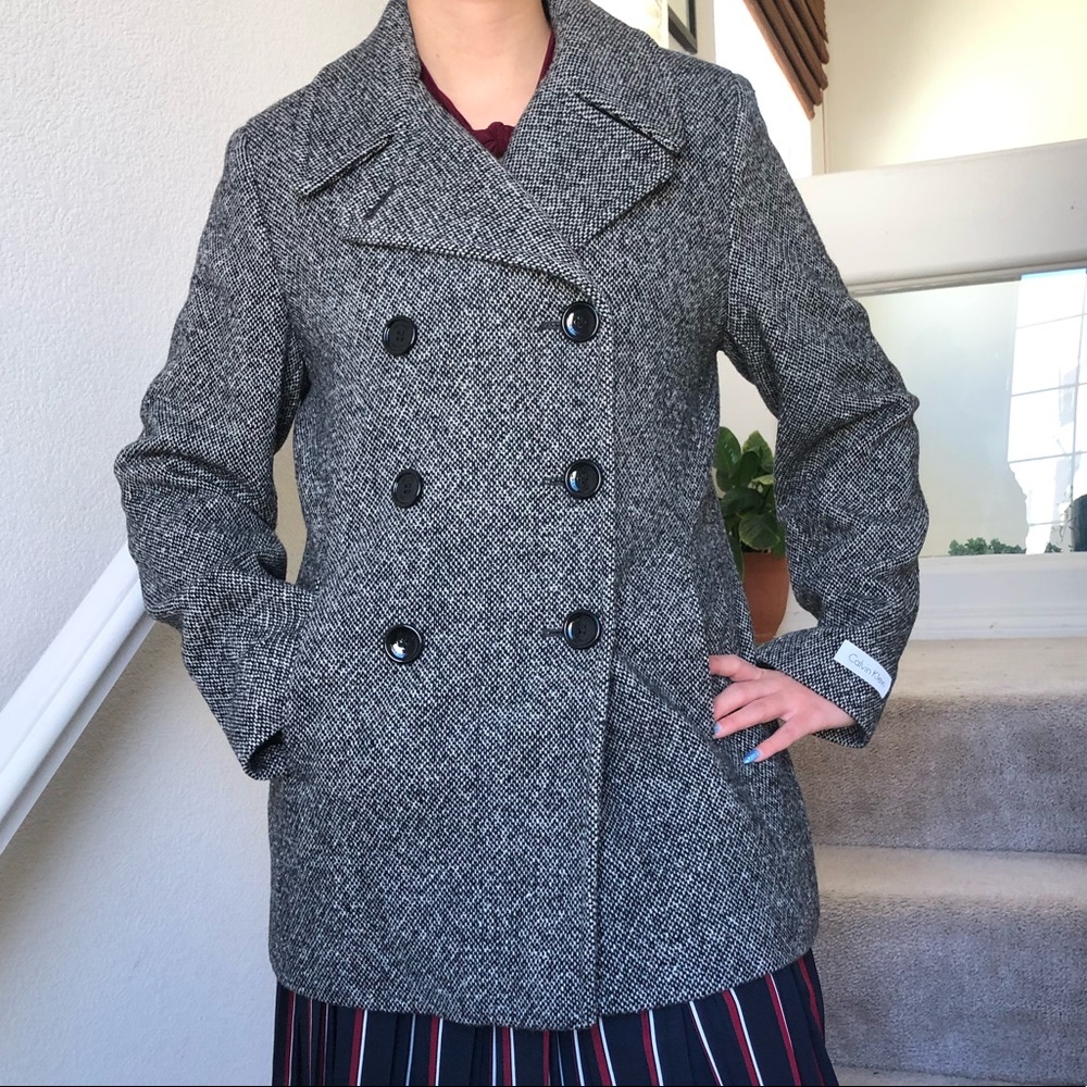 Calvin Klein Wool Blend Peacoat